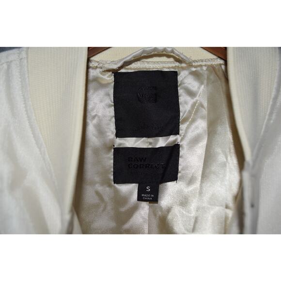 G-Star Raw Women’s Deline BF Bomber Jacket Small White Satin - Picture 3 of 3